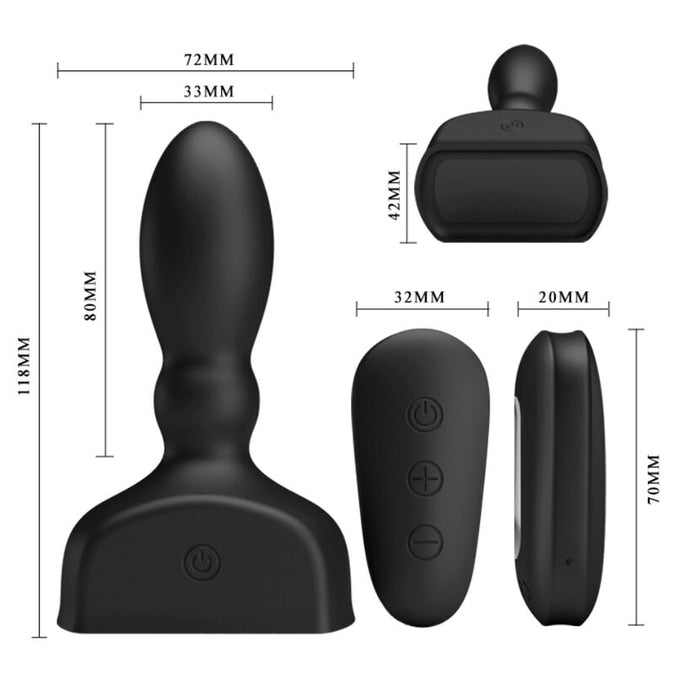 Mr Play – Black Inflatable Anal Plug Remote Control