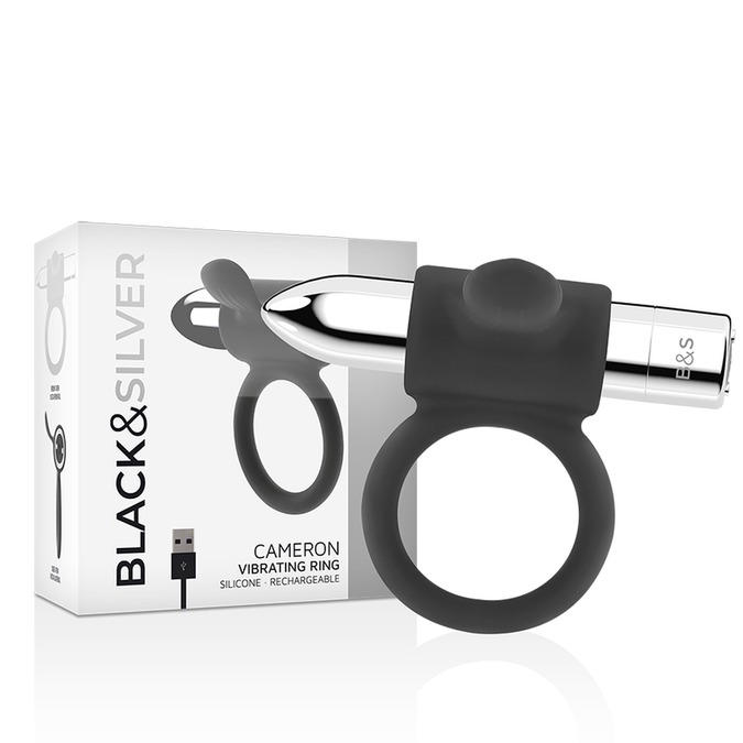 Zwart&zilver – Cameron Oplaadbare Ring Zilver