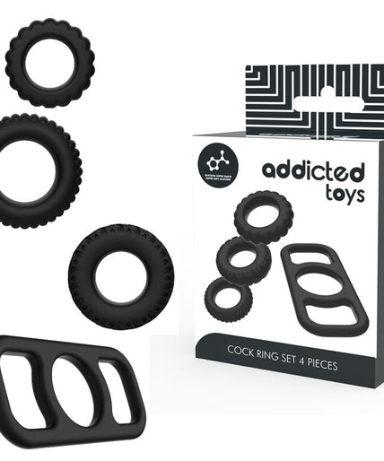 Addicted Toys – Cock Ring Set 4 Pieces Addicted Toys – Cock Ring Set 4 Pieces