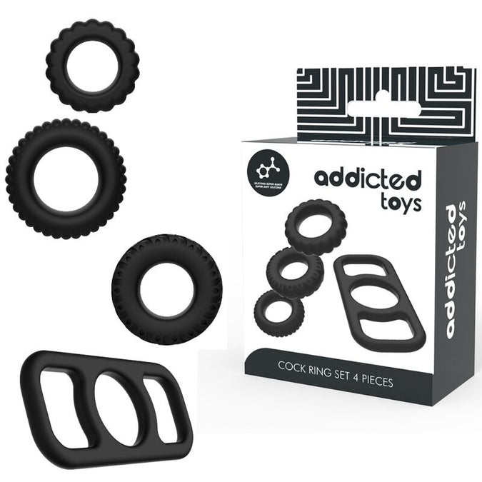 Addicted Toys – Cockring-Set, 4 Teile