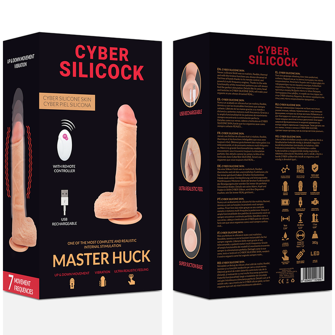 Cyber Silicock – Fernbedienbarer realistischer Master Huck 20,9 cm -Ø- 4 cm
