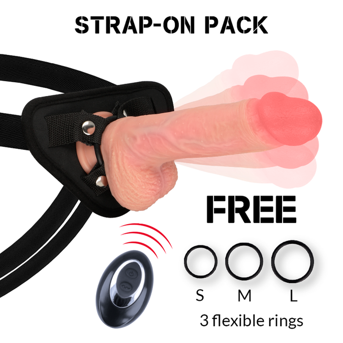 Rockarmy – Harness + Liquid Silicone Vibrator Core Apache Remote Control 20.5 Cm – O – 4.62 Cm