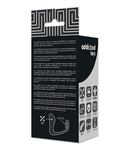 Addicted Toys – Vibrierender Analplug mit Silikon Penisring – Schwarz Addicted Toys – Vibrierender Analplug mit Silikon Penisring – Schwarz