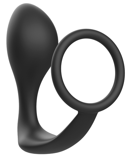 Addicted Toys – Vibrierender Analplug mit Silikon Penisring – Schwarz Addicted Toys – Vibrierender Analplug mit Silikon Penisring – Schwarz