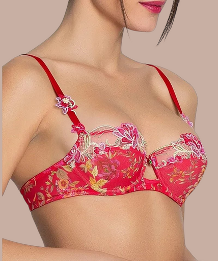 Lise Charmel – Foret Rubis Balconette-BH Rubinrot - 60 % Rabatt! Lise Charmel Balconette Bra Foret Rubis (Beautiful ruby red) - Pleasurements