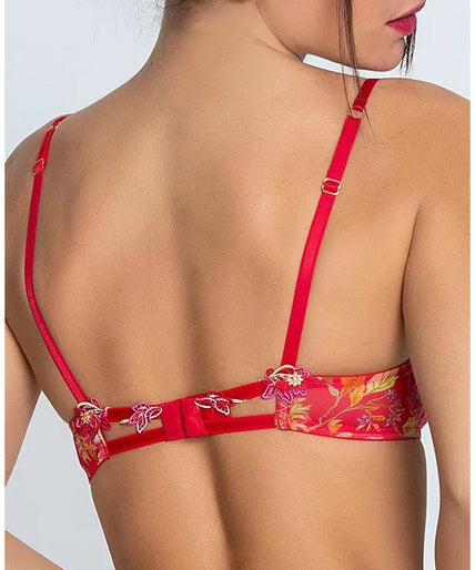 Lise Charmel – Foret Rubis Soft Gepolsterter BH Rubinrot - 60 % Rabatt! Lise Charmel Soft padded Bra Foret Rubis (Beautiful ruby red) - Pleasurements