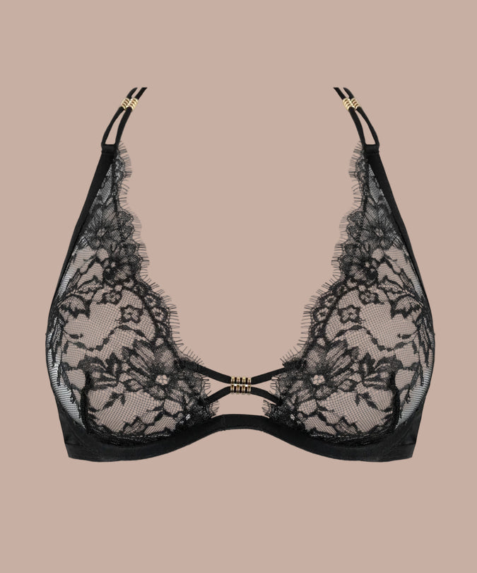 Atelier Amour – Sans Détour Wired Triangle Bra Black