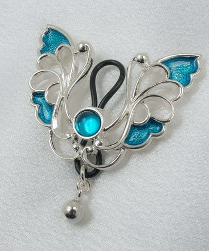 Sylvie Monthulé Blaue Schmetterlingsküsse Brustwarzen Design Silber Sylvie Monthulé Blue Butterfly Kisses Nipple Design Silver - Pleasurements