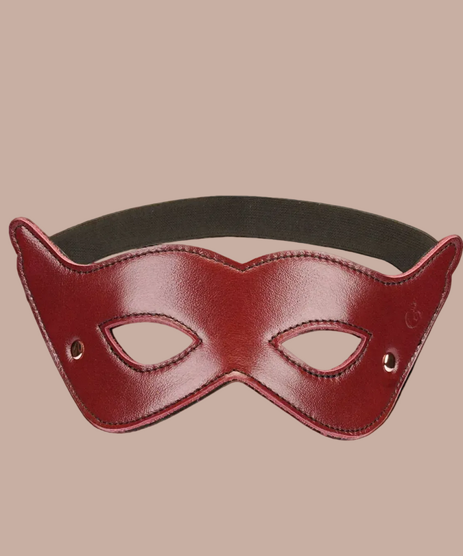 Liebe Seele Leder Augenbinde mit offenen Augen – Weinrot