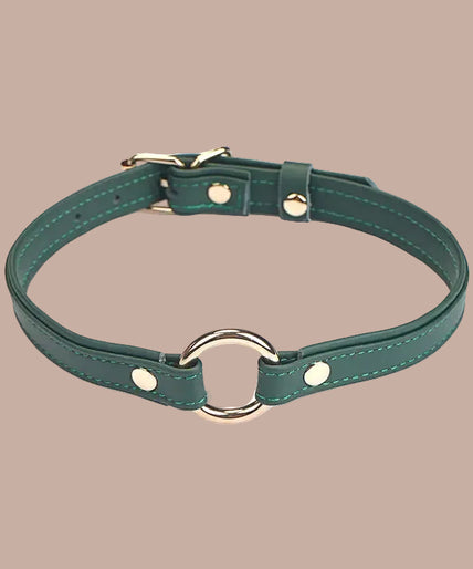 Liebe Seele Heron Leren Mini O-Ring Halsband – Groen