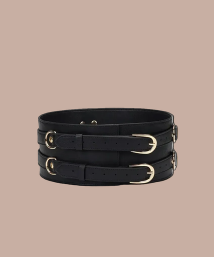 Liebe Seele Luxury Leather Waist Belt – Dark Secret Black