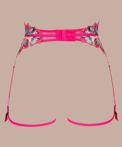 Atelier Amour – Oiseau de Paradis Strumpfhalter Kirsche