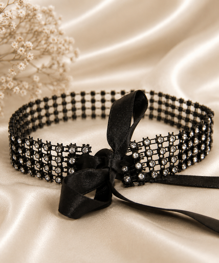Mondin Schwarzer Kristall Choker – Exklusiver Halsschmuck