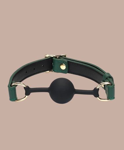 Liebe Seele Cow Leather 1.7 Inch Silicone Ball Gag – Mossy Chic Green