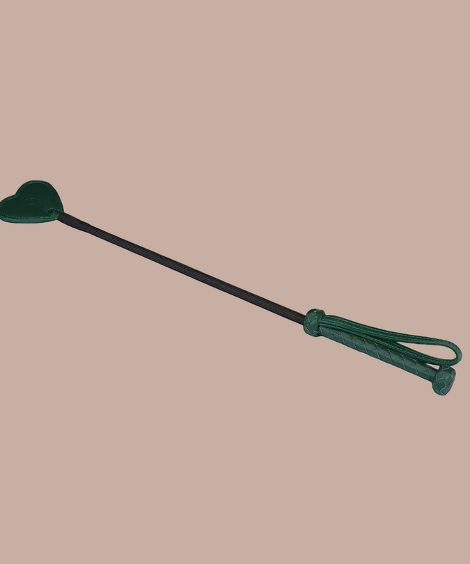Liebe Seele Mossy Chic Leder Reitgerte – Grün