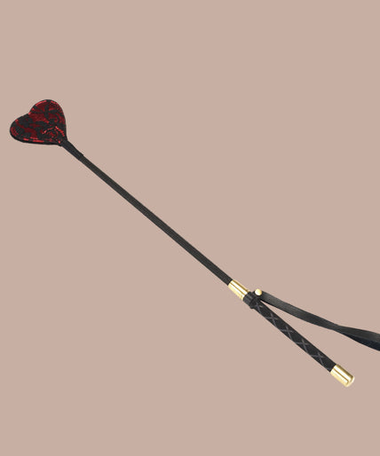 Liebe Seele Lace and Velvet Riding Crop – Victorian Garden Dark Red
