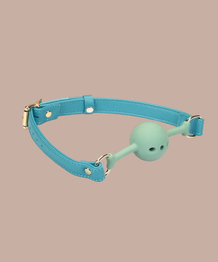 Liebe Seele Siren's Cove Lammleder-Ballknebel – Blau