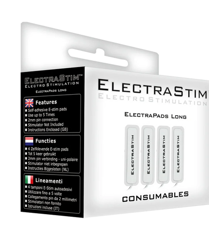 ElectraStim – 4 x lange selbstklebende Pads 1,5 cm x 7,5 cm