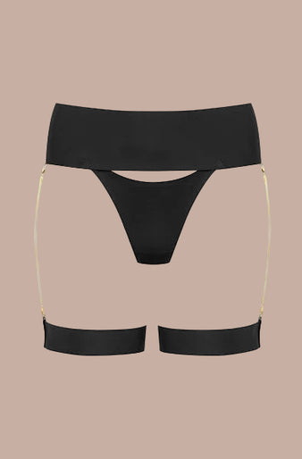 Maison Close – Tapage Nocturne Schmuck-Strumpfhalter-Tanga Schwarz