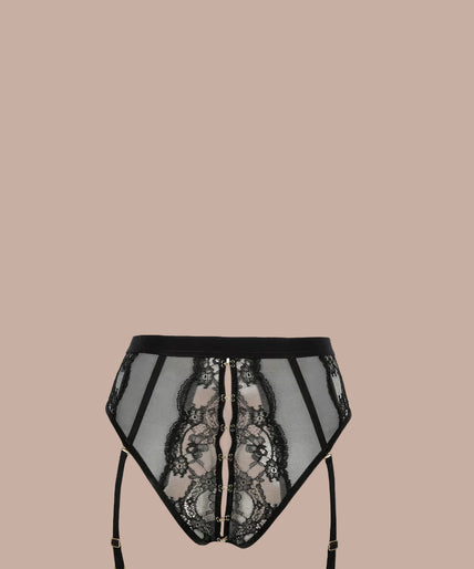 Atelier Amour – Evasion Sensuelle Offener Harness-Slip Schwarz