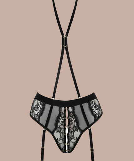Atelier Amour – Evasion Sensuelle Offener Harness-Slip Schwarz