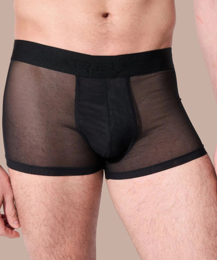 Atelier Amour – Herrenboxer transparent Schwarz