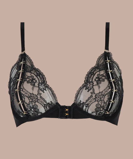 Atelier Amour Evasion Sensuelle Wired Triangle Bra - Black - Pleasurements
