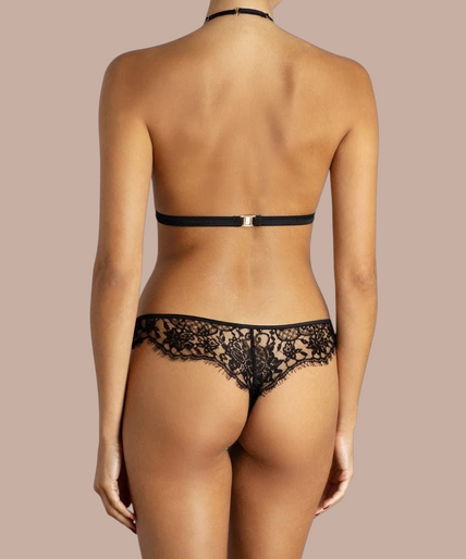 Coco de Mer Hera Thong in Black - Pleasurements
