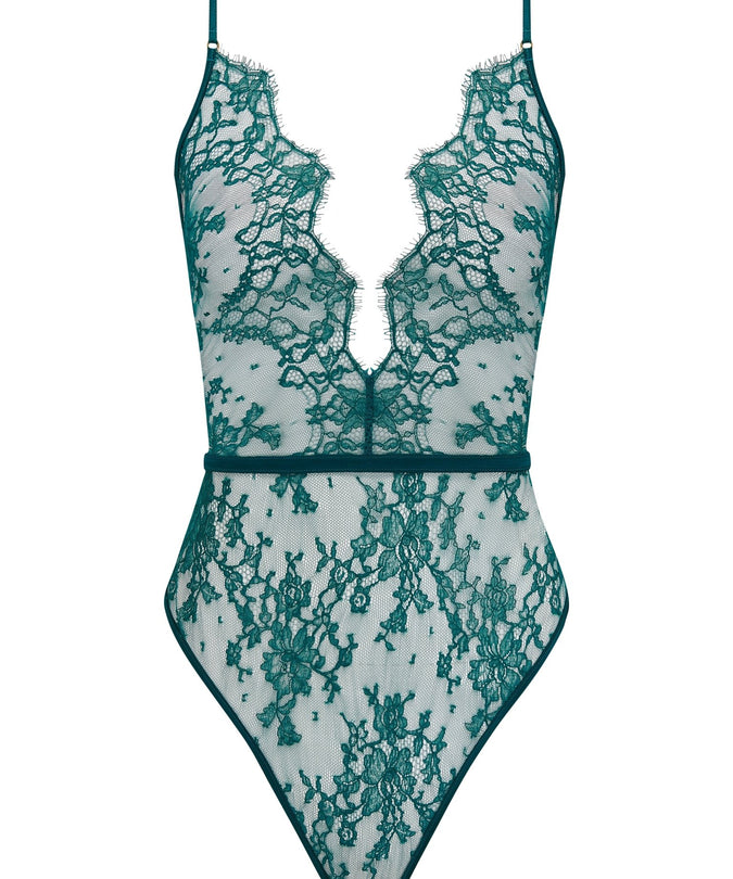 Coco de Mer Nilima Bodysuit in Teal - Pleasurements