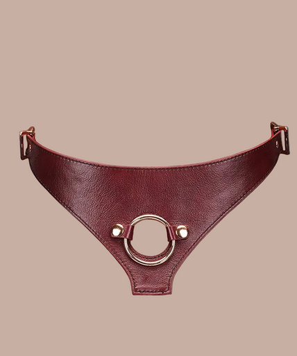 Liebe Seele Deluxe Leder Strap-On Geschirr – Weinrot
