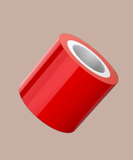 Liebe Seele semi-transparent bondage tape shown as a pale blue roll with a white inner core.