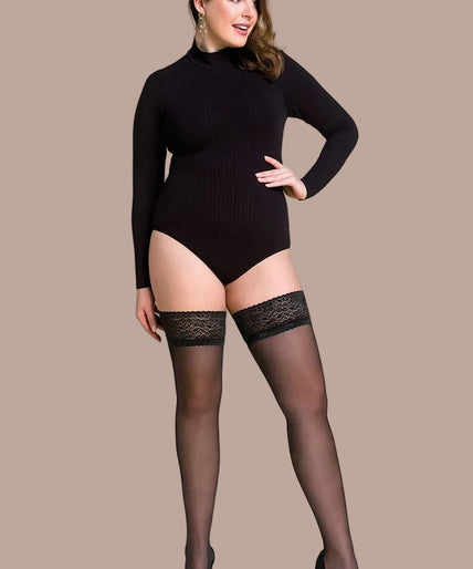 Gabriella Hold ups 15 den Plus Size Black - Pleasurements