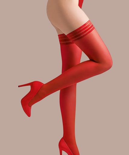 Gabriella Hold Ups Lux Red - Pleasurements