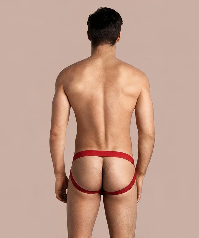 Mob – Roter Fetisch Jockstrap Badeanzug Größe S