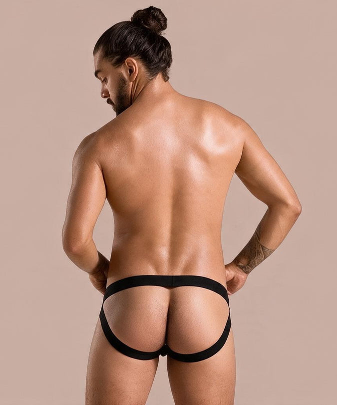 Mob – Fetisch Jockstrap Badeanzug Schwarz Größe S