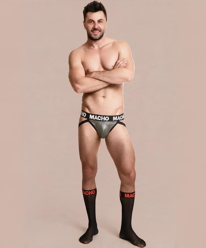 Macho – Dünne Socken Einheitsgröße Schwarz/Rot