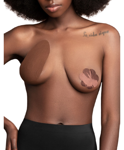Bye – BH – Brustverstärker + 3 Paar Satin Braun Cup D/f