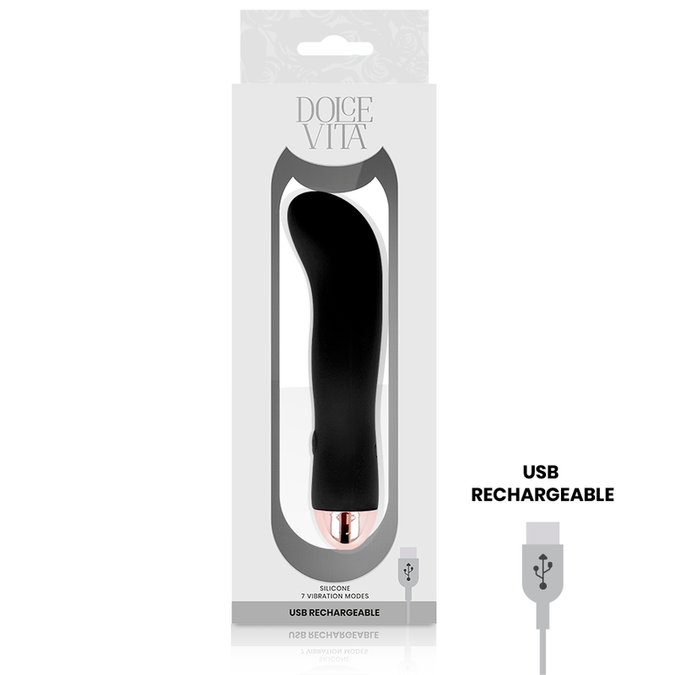 Pleasurements – Dolce Vita – Wiederaufladbarer Vibrator Zwei Schwarz 7 Geschwindigkeiten