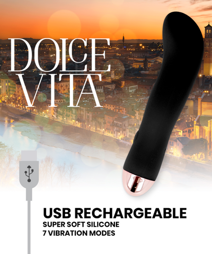 Pleasurements – Dolce Vita – Wiederaufladbarer Vibrator Zwei Schwarz 7 Geschwindigkeiten