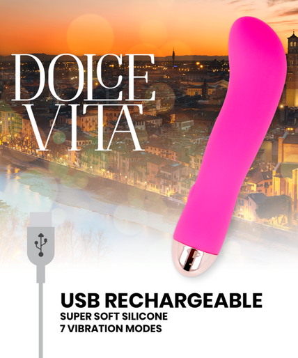 Pleasurements – Dolce Vita – Wiederaufladbarer Vibrator Zwei Pink 7 Geschwindigkeiten