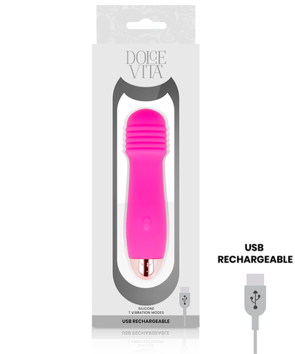 Pleasurements – Dolce Vita – Wiederaufladbarer Vibrator Drei Pink 7 Geschwindigkeiten