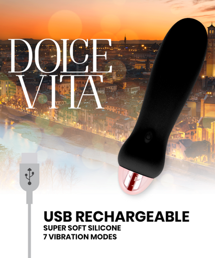 Pleasurements – Dolce Vita – Wiederaufladbarer Vibrator Five Schwarz 7 Geschwindigkeiten