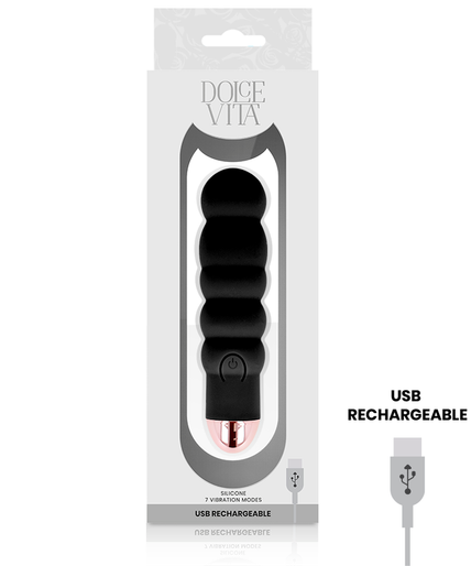 Pleasurements – Dolce Vita – Wiederaufladbarer Vibrator Sechs Schwarz 7 Geschwindigkeiten
