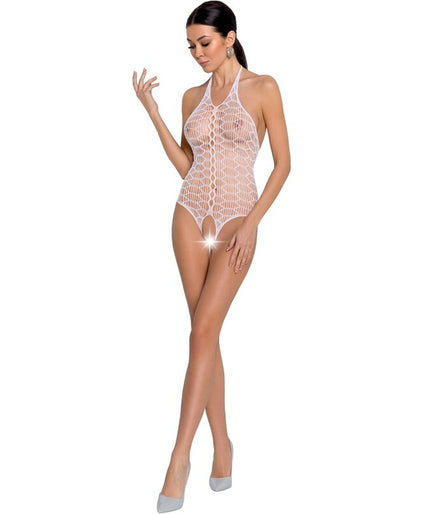 Passion – Woman Bs087 Weißer Bodystocking One Size