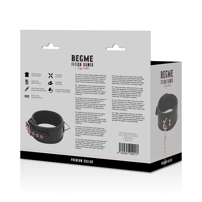 Begme – Black Edition Core Veganes Lederhalsband mit Neoprenfutter
