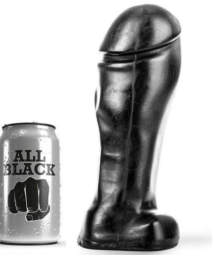 All Black – Realistischer Dong Schwarz Breite Spitze 22 cm