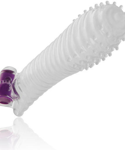 Ohmama – Strukturierte Penis-Hülle mit Vibrationskugel