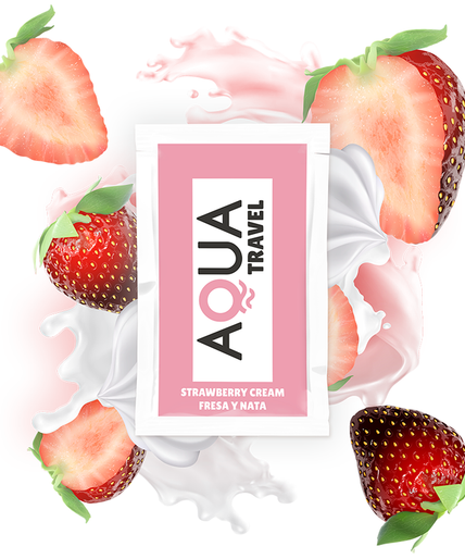 Aqua Travel – Strawberry Cream Flavour Waterbased Lubricant 6 Ml