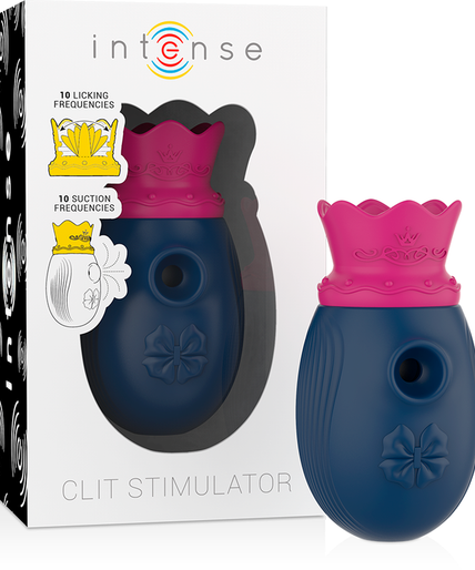 Intense – Klitoris-Stimulator mit 10 Saug- und Leckmodi – Blau