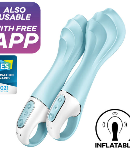 Satisfyer – Air Pump Vibrator 5+ Aufblasbarer G-Punkt Vibrator App Blau